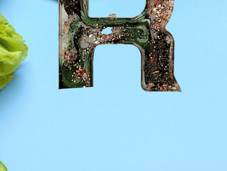 Customized resin keychain All Alphabet Initial Letter Keychain