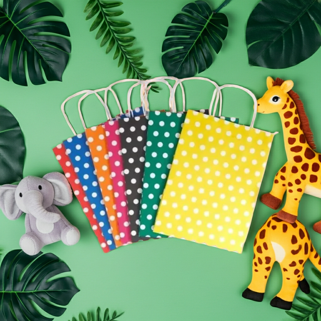 Solid Party Bag -Multi Colour Pack of 5-Polka Dot Gift Bag