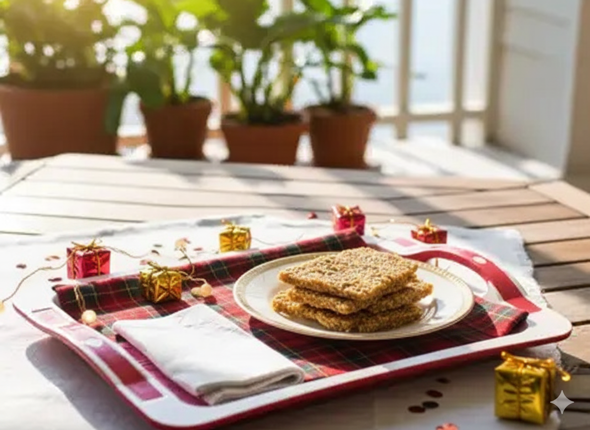 Flower Printed Design Serving Tray