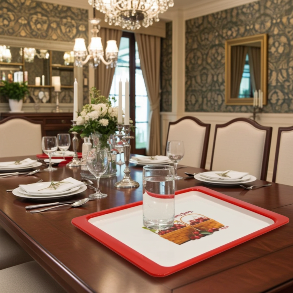 Printed Serving Tray Set Of Rectangular Shape For Home & Kitchen