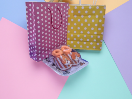 Kids Booties Pink Yellow white Dot Polka Solid Paper Party Bag Combo