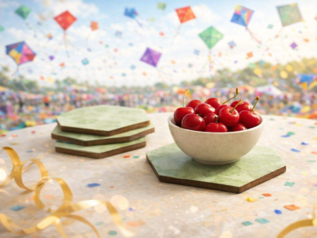 Marble Design. Coaster Set of 6 Beautiful Wooden Coasters -Set fit for Tea Cups, Coffee Mugs and Glasses