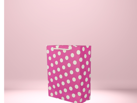 Solid Party Bag   -Pink Polka Dot Gift Bag