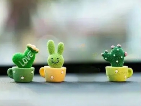 CACTUS CAR DECORATION |CAR DASHBOARD ACCESSORY |PACK OF 3