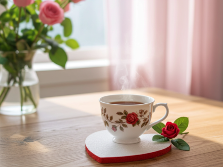 Heart Shape simply coaster with mini teddy