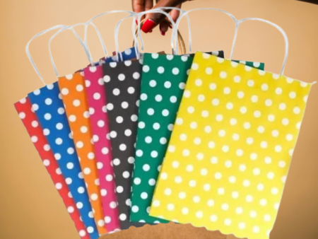 Solid Party Bag   -Multi Colour Pack of 5-Polka Dot Gift Bag