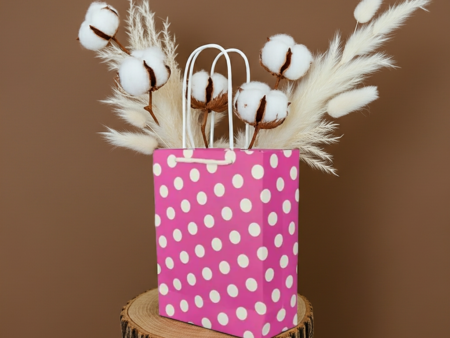 Solid Party Bag   -Pink Polka Dot Gift Bag