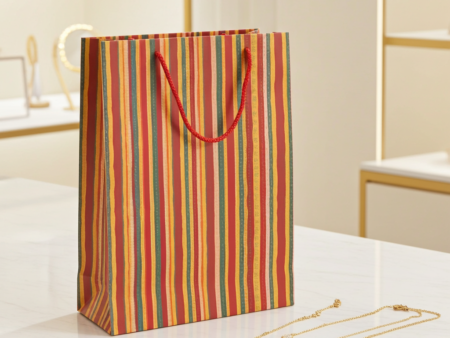Striped Paper Gift Bags Combo – Bold and Vibrant for Every Occasion- 2 in 1 pack