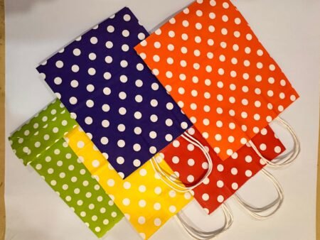 Polka Dot Paper Bag Combo-5 in 1-Pack for Return Gifts, Weddings, Birthdays & Celebrations