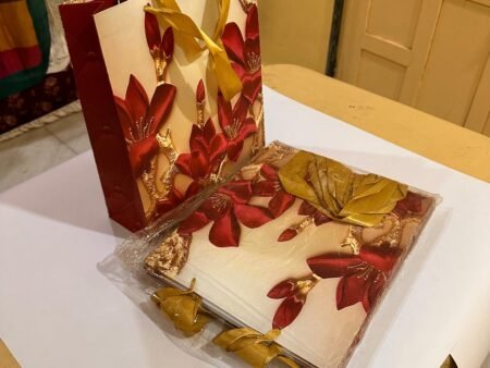 Vibrant Multicolor Red Floral Print Gifting Paper Bags 2 in 1 pack –For Special  Occasions &Celebrations"