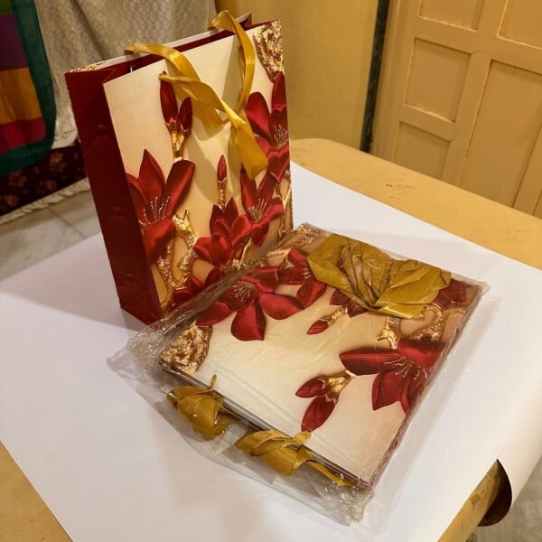Vibrant Multicolor Red Floral Print Gifting Paper Bags 2 in 1 pack –For Special  Occasions &Celebrations"