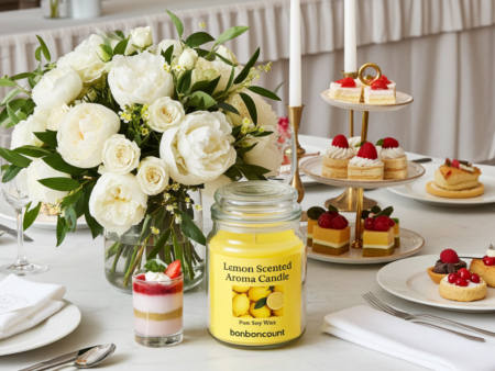 Lemon Scented Aroma Candle Pure Soy Wax Candle (Yellow, Pack of 1)