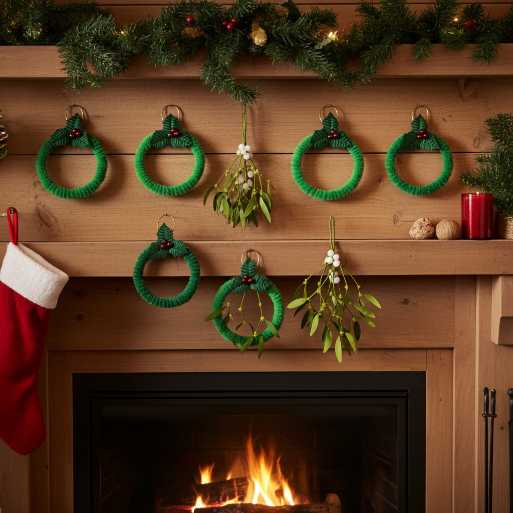 Parrot Green Mistelito – Festive decorative hanging ornament (4pcs) - Image 2