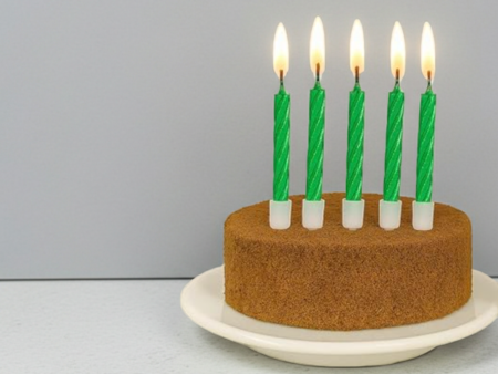 Green Birthday Candles with Stand – Pack of 24