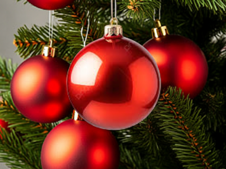 Christmas Red Decor Balls – Matt, Glossy & Mirror Shine-6pcs