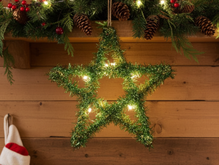 Green & Golden Decorative Stars-ALL SIZE AVAILABLE-1 pack quantity 3