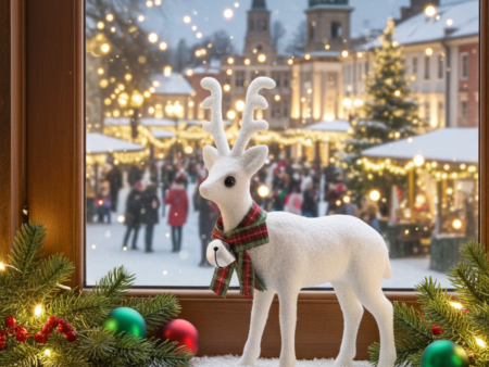 White Reindeer – Festive decorative standing ornament