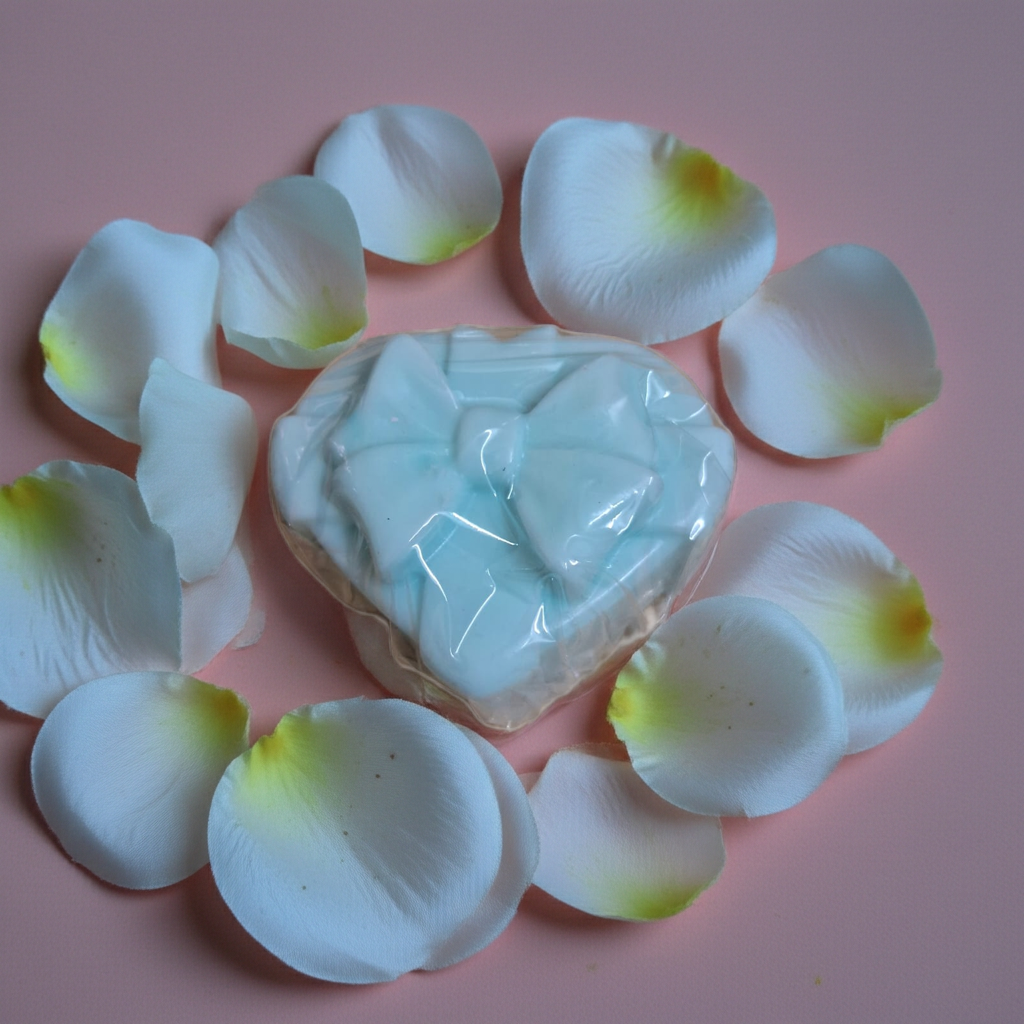 Handmade Heart Shape Soap with Floral Petal