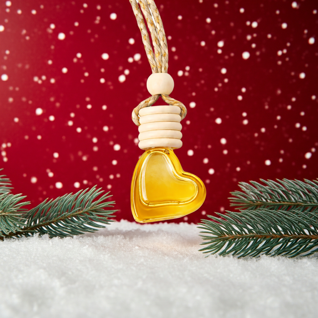 Wooden Heart-Shaped Sandalwood Perfume Bottle-Woody