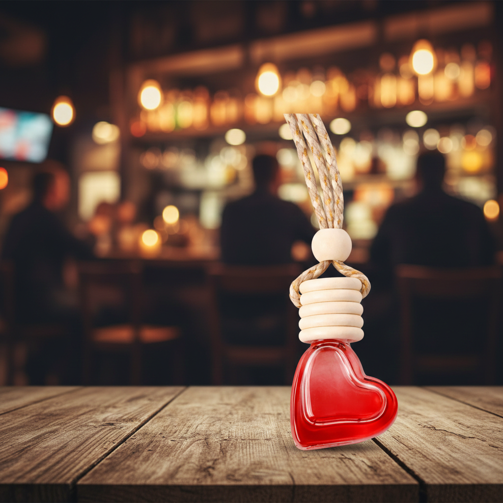 Wooden Heart-Shaped Red Rose Perfume Bottle - Image 3