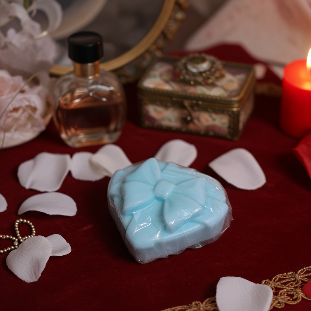 Handmade Heart Shape Soap with Floral Petal - Image 2