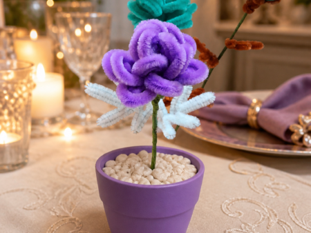 Handmade Artificial Purple Flower  – Elegant Table Décor