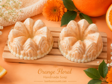 Orange Floral Handmade Soap