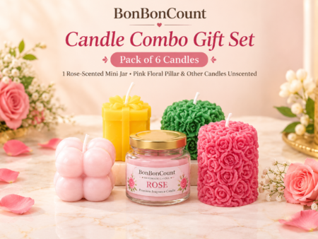 Home Decor-Festive-BonCount Mini Decorative Scented & Unscented Candle Gift Combo – Pack of 6