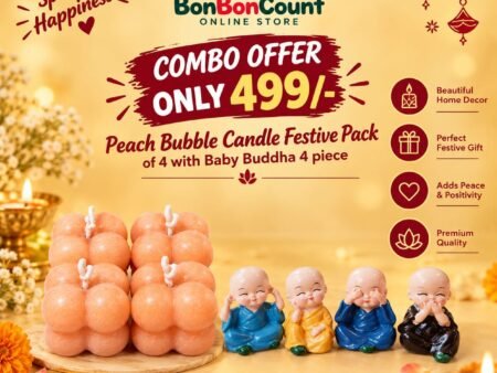 Combo Offer Bubble Candles with Laughing Budhha - Pack of 8 units