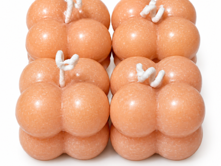 Peach Bubble Candle Festive Pack of 4